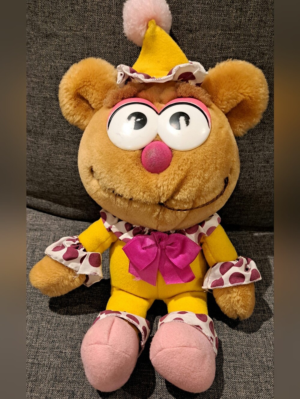Vintage 1988 Dakin Muppet Babies Clown Fozzie Bear Plush Stuffed Toy Jim Henson